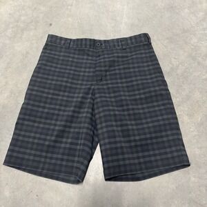 NIKE Dri-Fit Black and Gray‎ Checkered Plaid Golf Shorts, Men's Size 33
